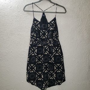 NWOT Madewell Sz 00 Dress Women's Silk Starview Cami Black Geometric Print